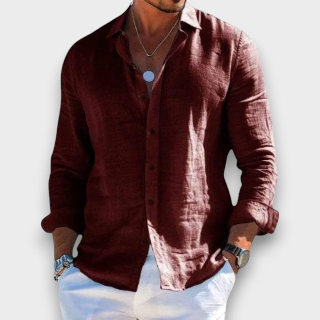 TIAGO - CAMISA CASUAL MASCULINA EM LINHO