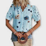 Emily - Blusa estilosa com decote pontudo