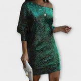 Vestido de Festa com Lantejoulas e Contraste