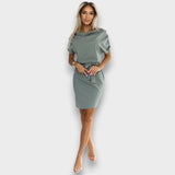 ROXI - VESTIDO ELEGANTE COM DECOTE DRAPEADO