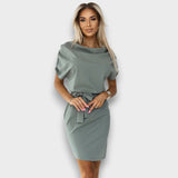 ROXI - VESTIDO ELEGANTE COM DECOTE DRAPEADO