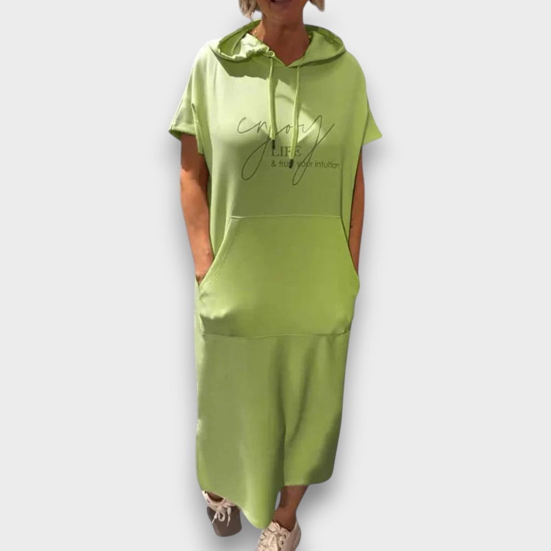 ANA - VESTIDO CASUAL COM CAPUZ