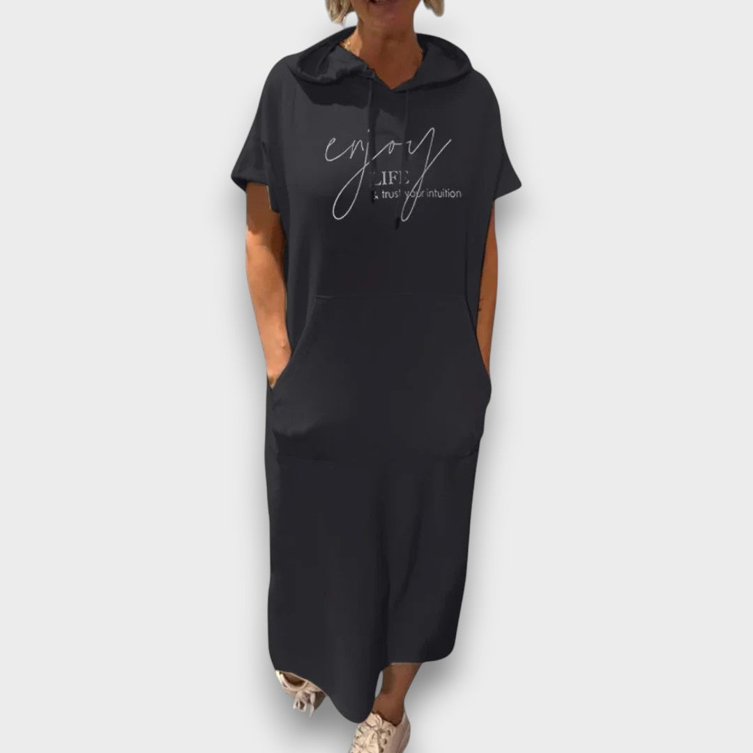 ANA - VESTIDO CASUAL COM CAPUZ