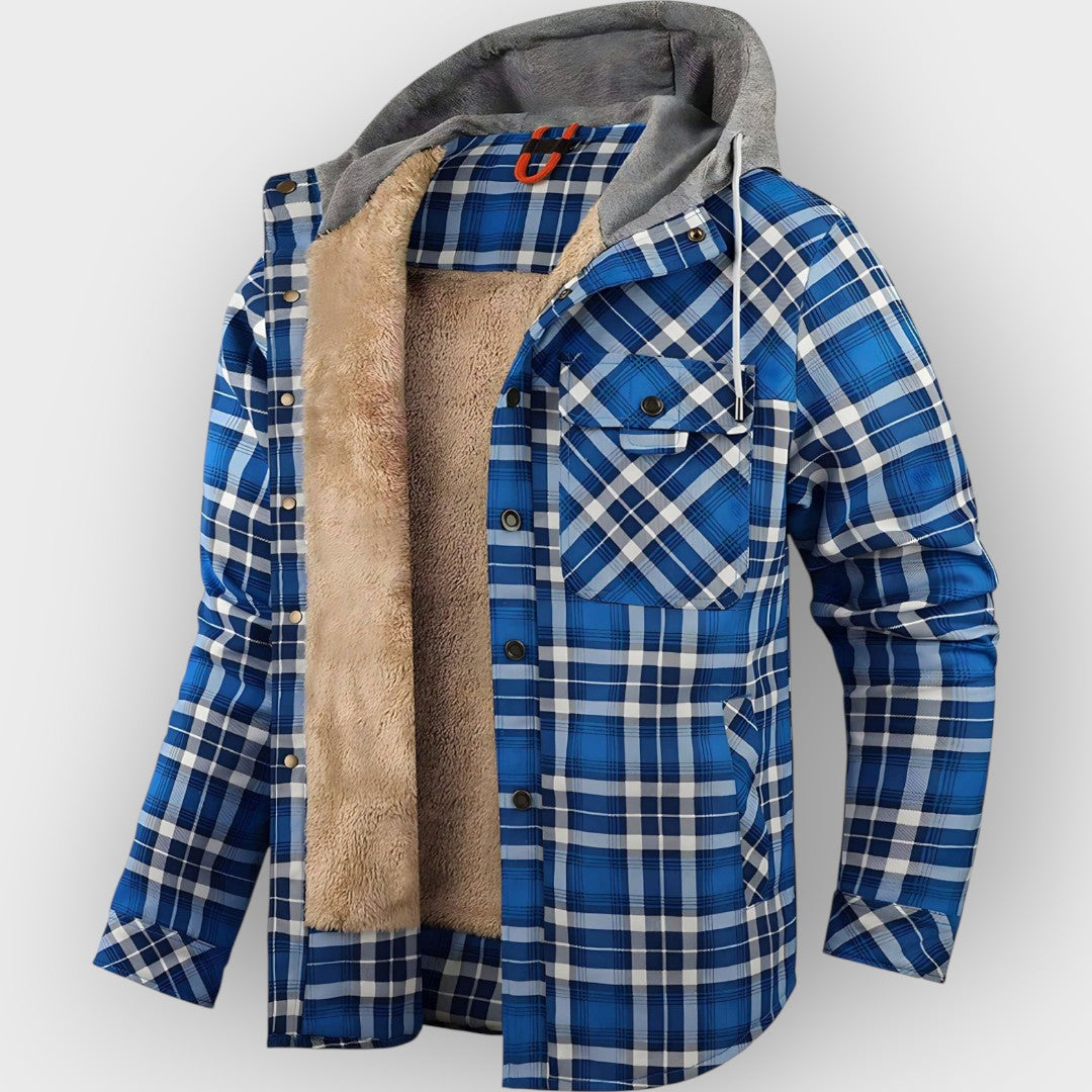 Jaqueta de flanela xadrez para homens