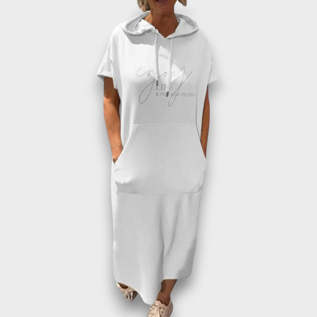 ANA - VESTIDO CASUAL COM CAPUZ