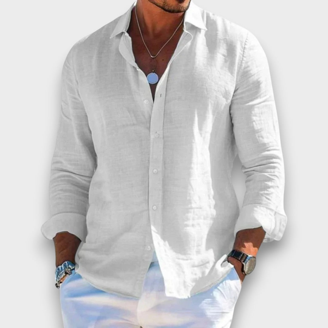 TIAGO - CAMISA CASUAL MASCULINA EM LINHO