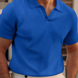 Polo casual de manga curta para homens