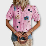Emily - Blusa estilosa com decote pontudo