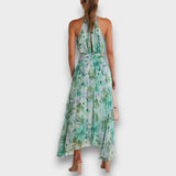 LÍVIA - VESTIDO ELEGANTE DE VERÃO COM ESTAMPA FLORAL