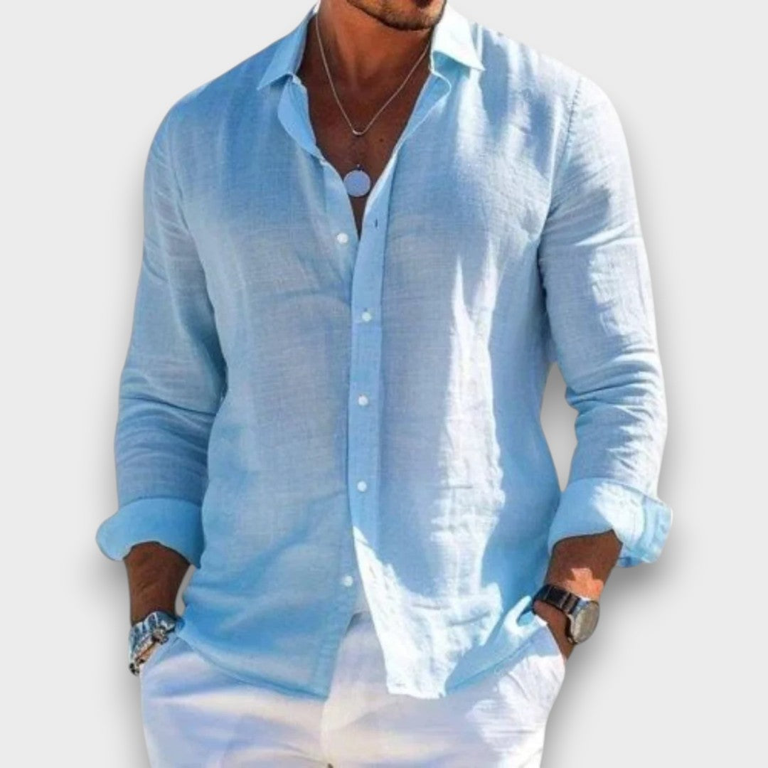 TIAGO - CAMISA CASUAL MASCULINA EM LINHO