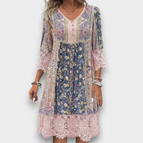CARMEN - VESTIDO ESTILO FLORAL COM RENDA