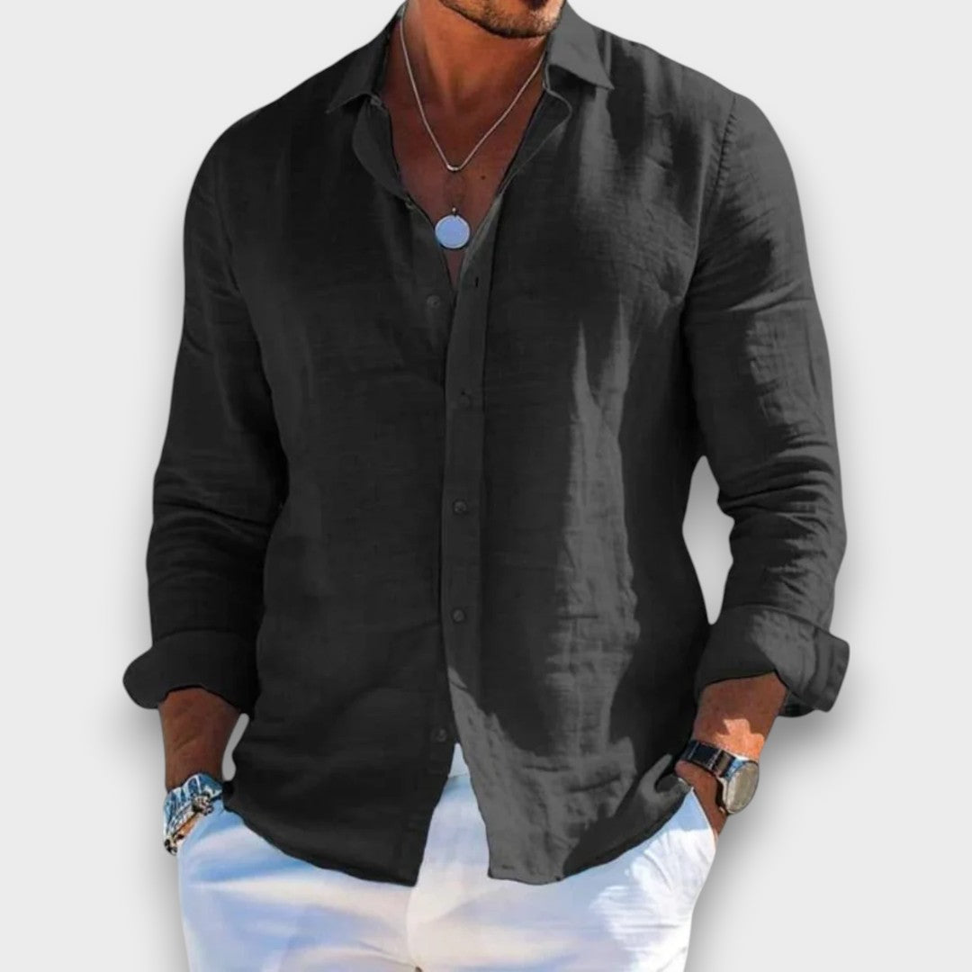 TIAGO - CAMISA CASUAL MASCULINA EM LINHO