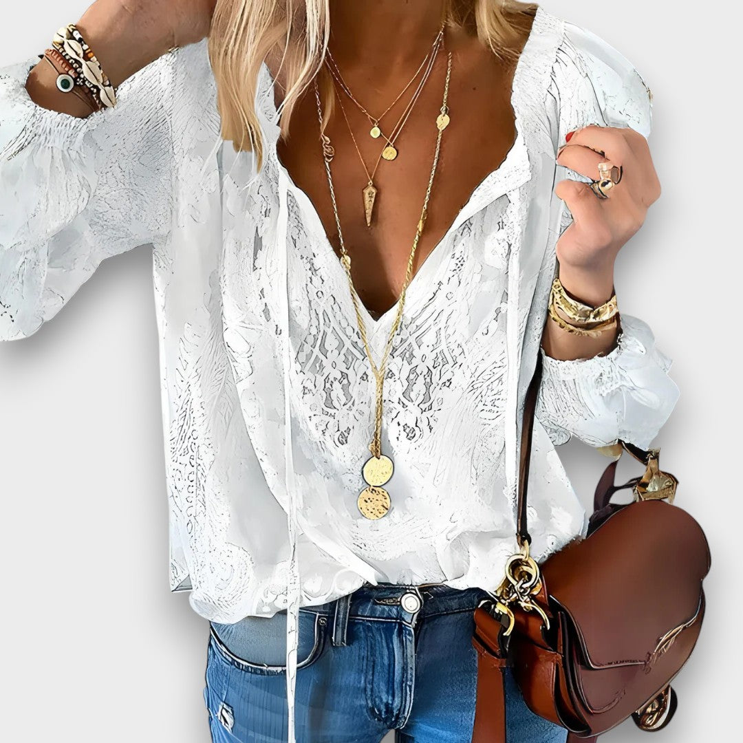 VANDA - BLUSA DE RENDA ELEGANTE
