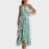 LÍVIA - VESTIDO ELEGANTE DE VERÃO COM ESTAMPA FLORAL