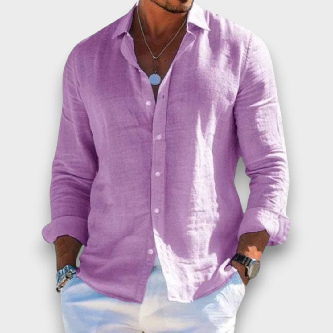 TIAGO - CAMISA CASUAL MASCULINA EM LINHO