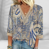 ALICE - BLUSA FLORAL COM DETALHES ELEGANTES