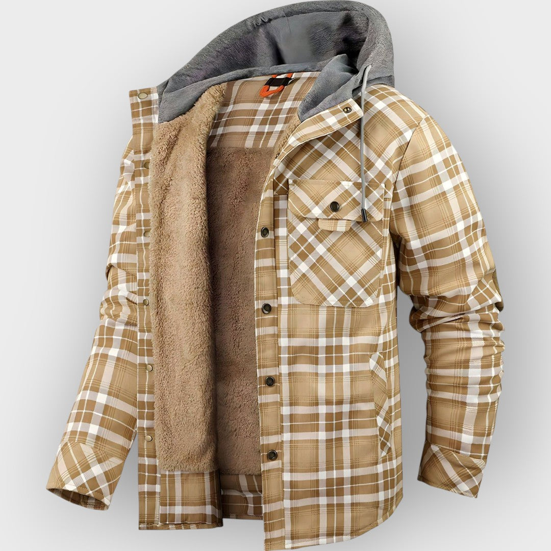 Jaqueta de flanela xadrez para homens