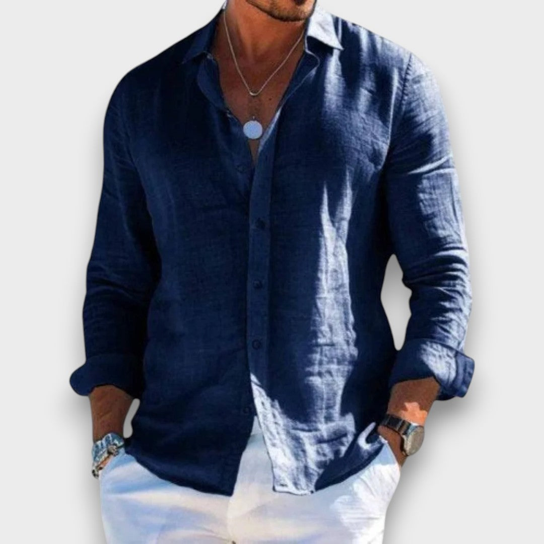 TIAGO - CAMISA CASUAL MASCULINA EM LINHO