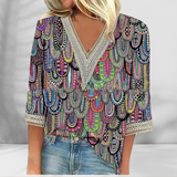 ALICE - BLUSA FLORAL COM DETALHES ELEGANTES