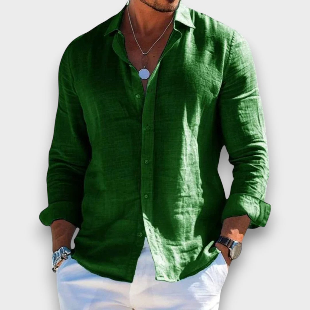 TIAGO - CAMISA CASUAL MASCULINA EM LINHO