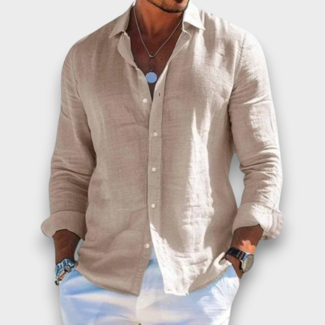 TIAGO - CAMISA CASUAL MASCULINA EM LINHO