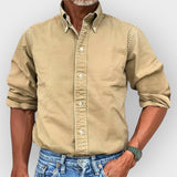 Camisa de manga longa com botão para homens