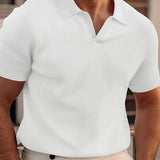 Polo casual de manga curta para homens