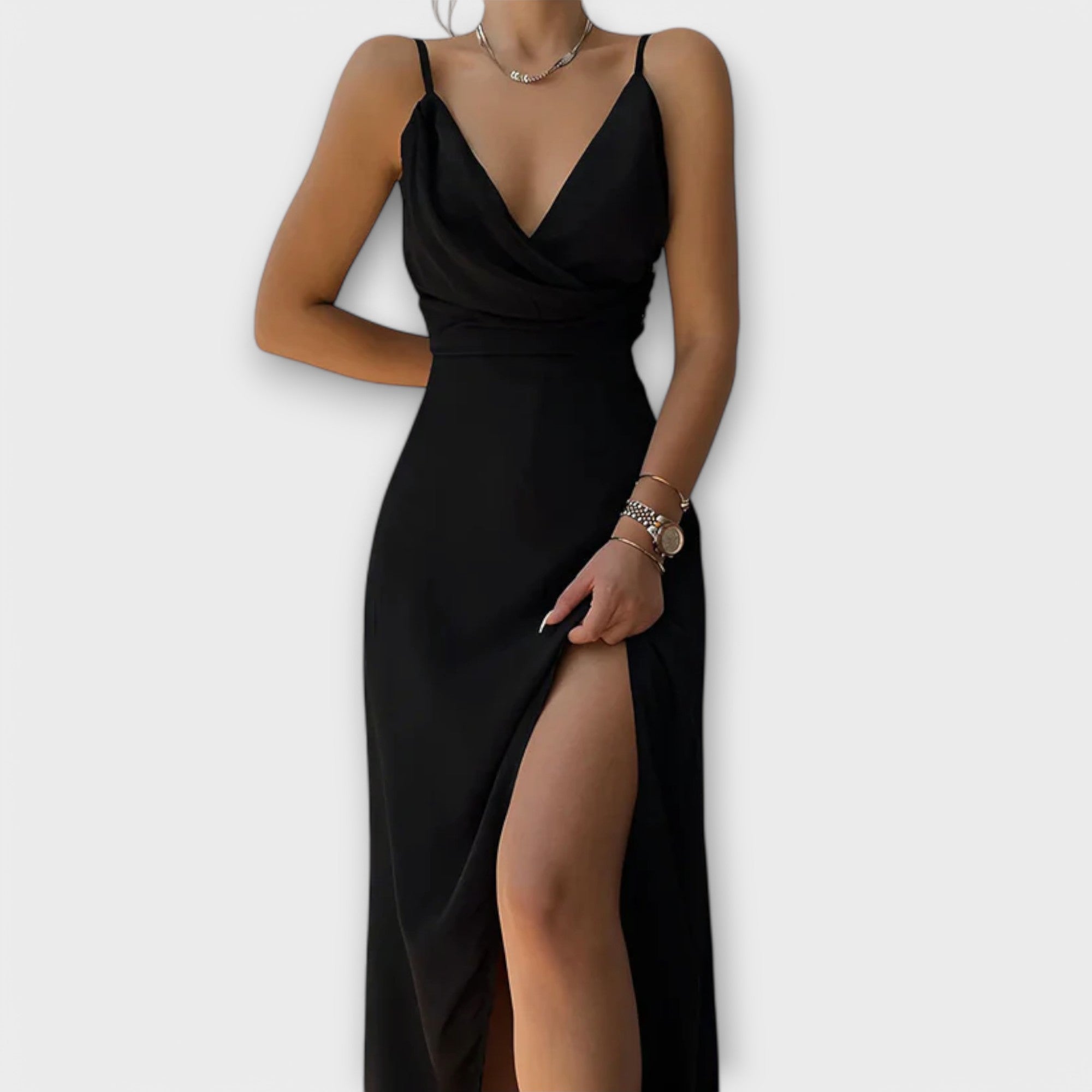 Vestido Elegante com Decote em V