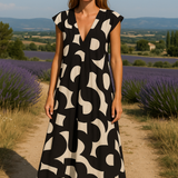 Joana - Vestido com estampado e decote em V