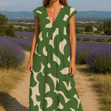 Joana - Vestido com estampado e decote em V