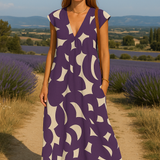 Joana - Vestido com estampado e decote em V