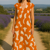 Joana - Vestido com estampado e decote em V