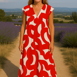 Joana - Vestido com estampado e decote em V