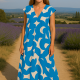 Joana - Vestido com estampado e decote em V