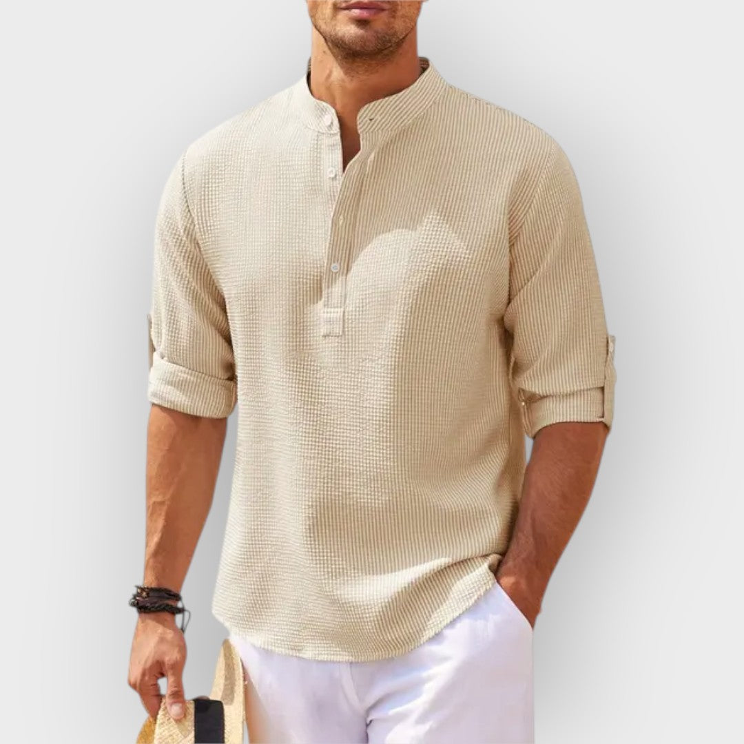 Camisa de manga longa com colarinho para homens