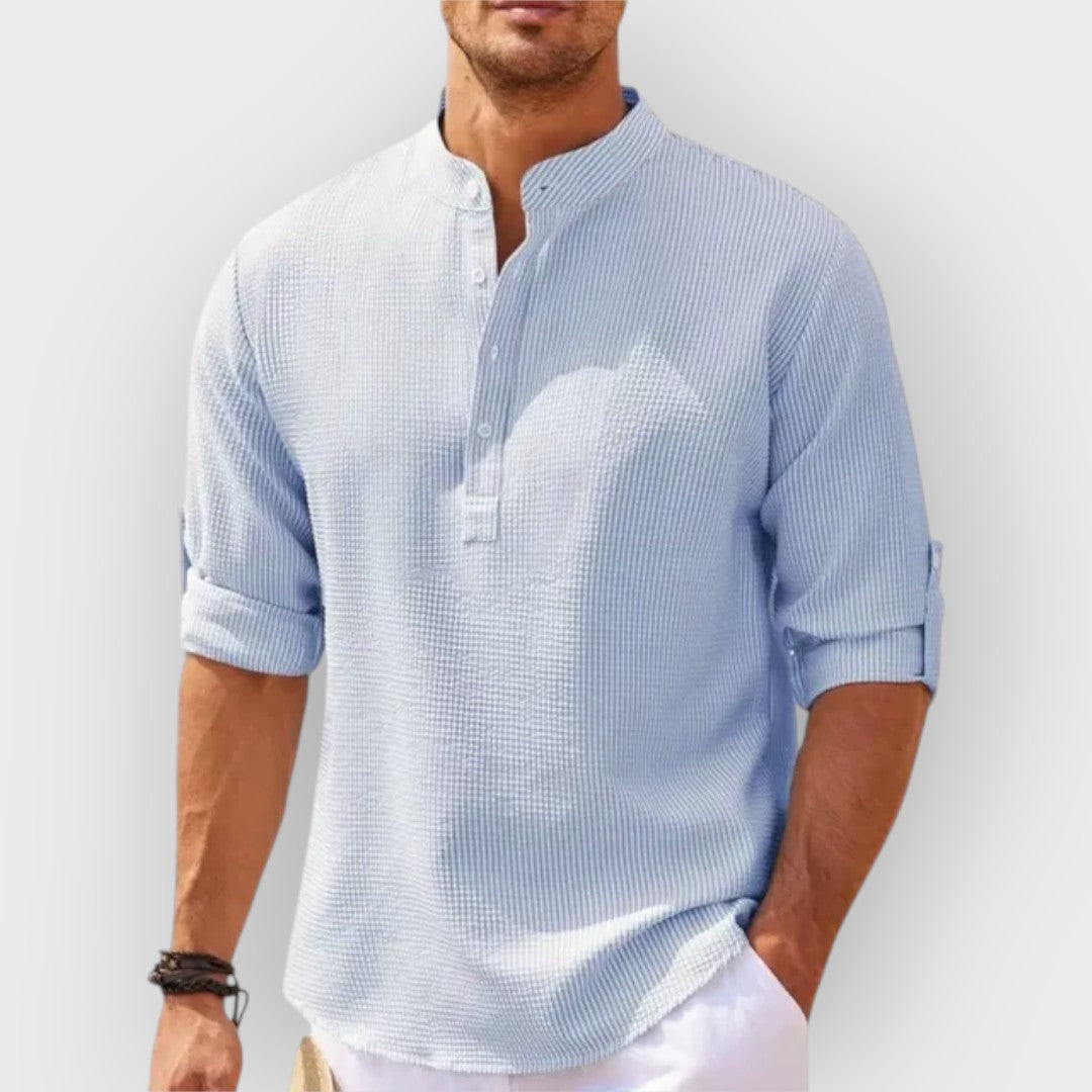 Camisa de manga longa com colarinho para homens