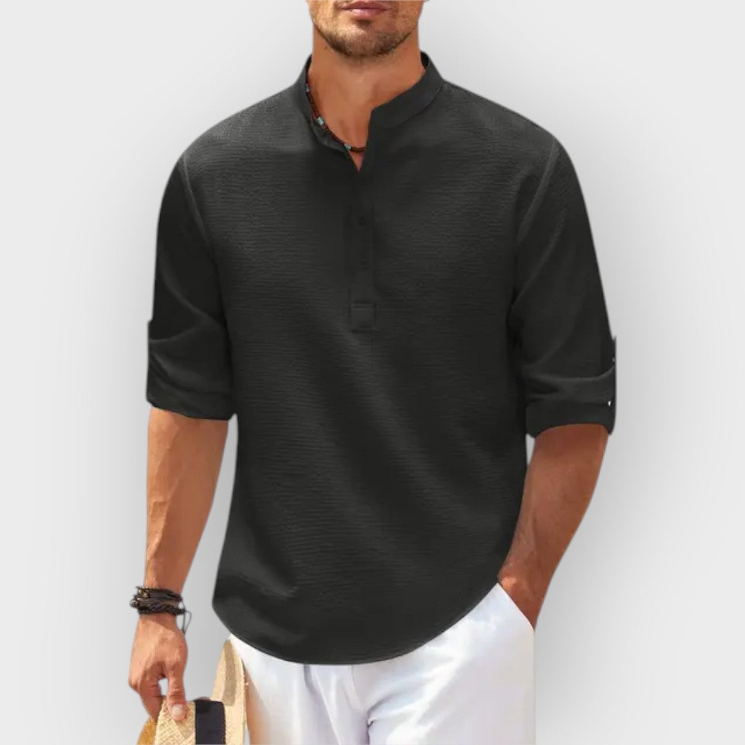 Camisa de manga longa com colarinho para homens