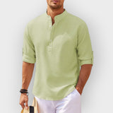 Camisa de manga longa com colarinho para homens