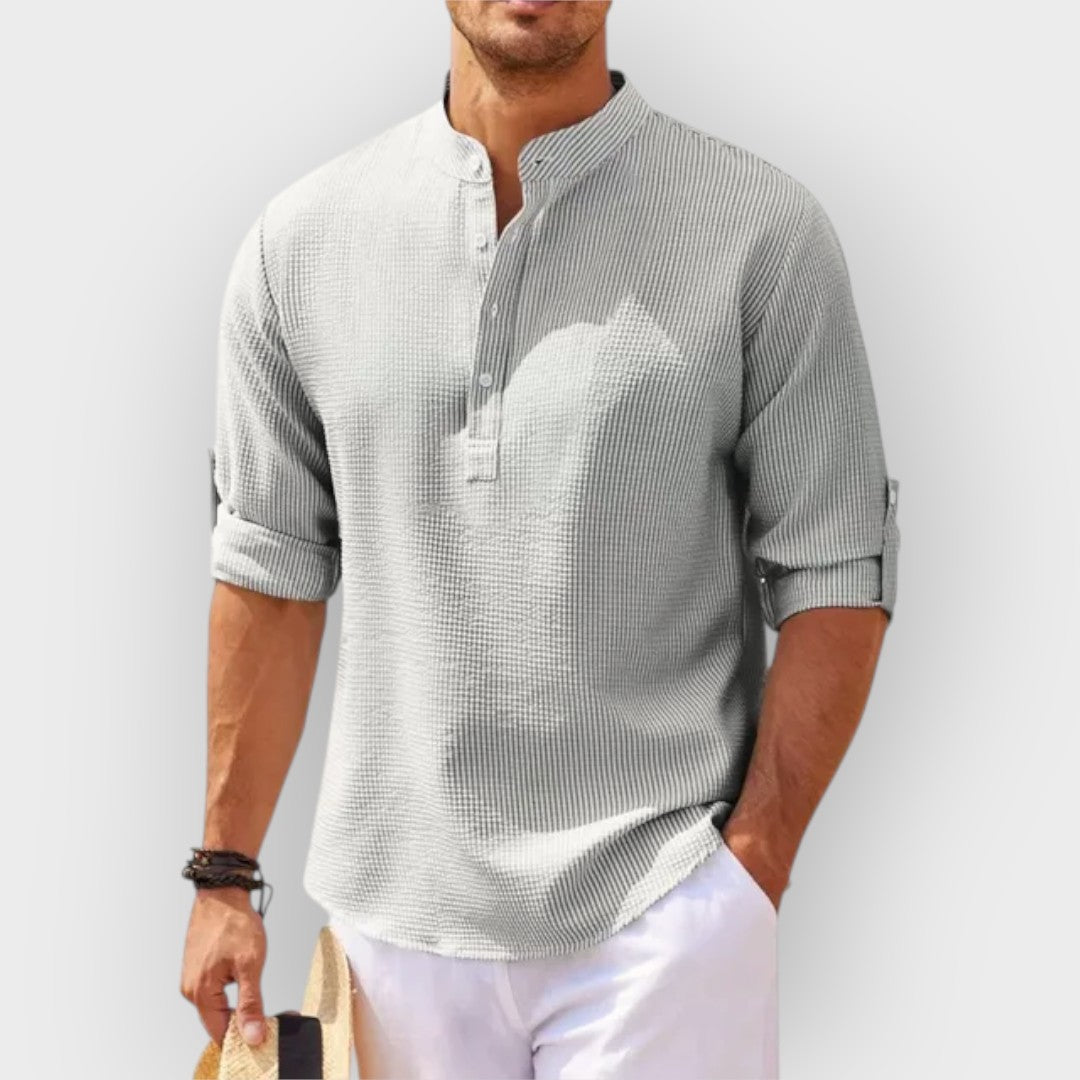 Camisa de manga longa com colarinho para homens