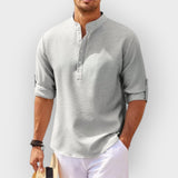 Camisa de manga longa com colarinho para homens