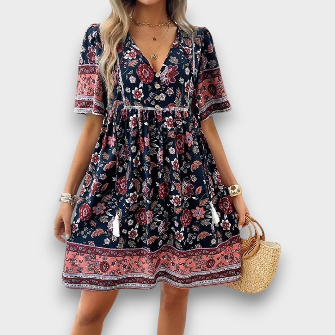 CRISTINA - VESTIDO FLORAL ELEGANTE