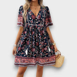 CRISTINA - VESTIDO FLORAL ELEGANTE