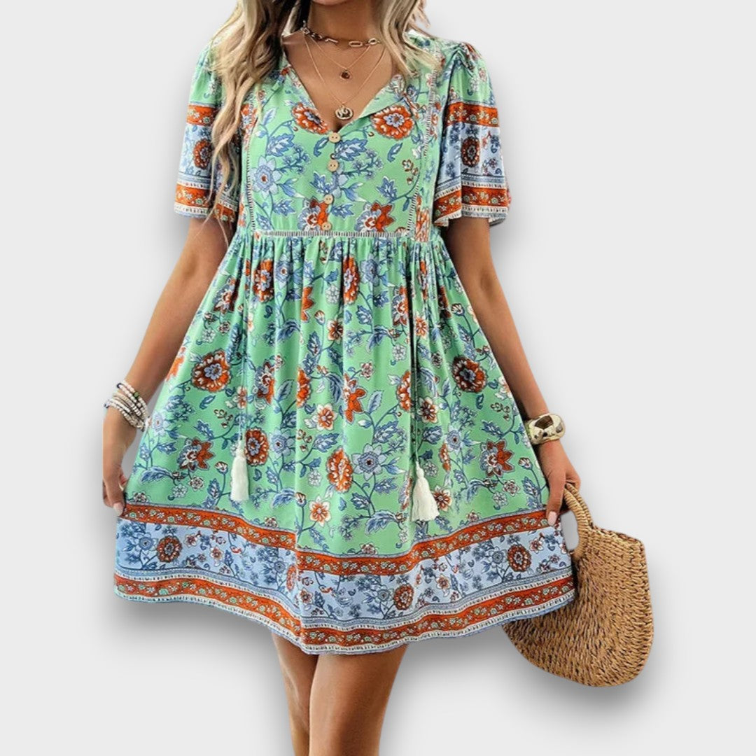 CRISTINA - VESTIDO FLORAL ELEGANTE