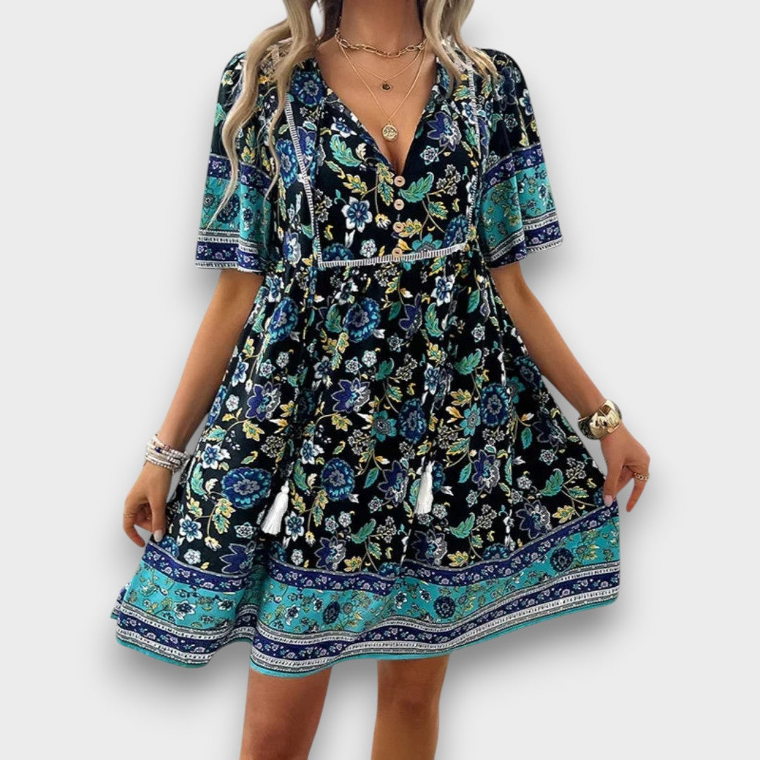 CRISTINA - VESTIDO FLORAL ELEGANTE