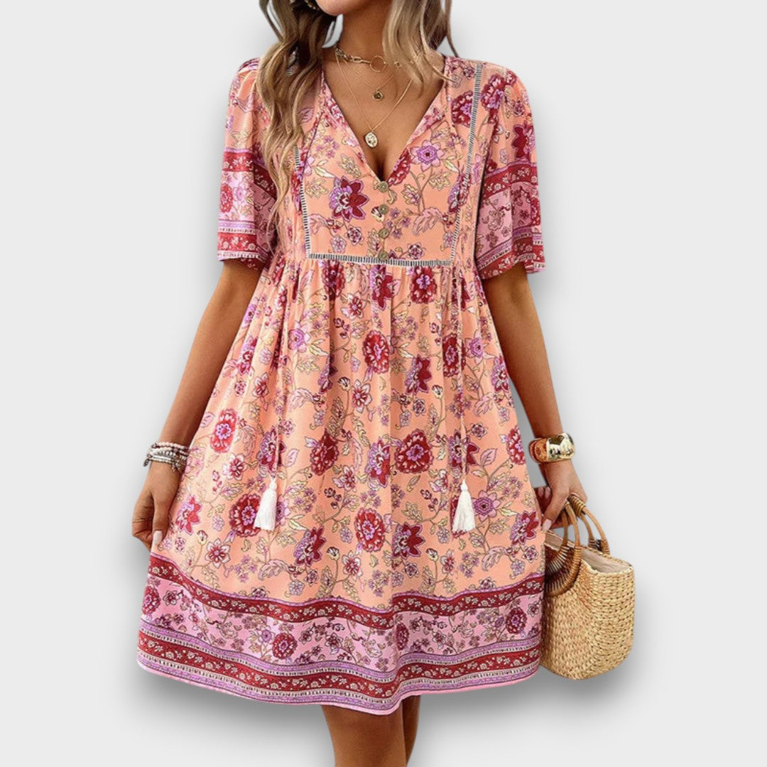 CRISTINA - VESTIDO FLORAL ELEGANTE