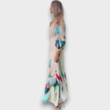 VERA - VESTIDO LONGO COM PADRÃO GEOMÉTRICO