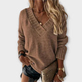 Jane - Sweater Aconchegante com Decote em V