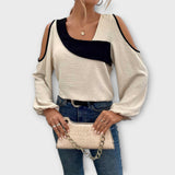 Scarlett - Blusa colorida com decote quadrado