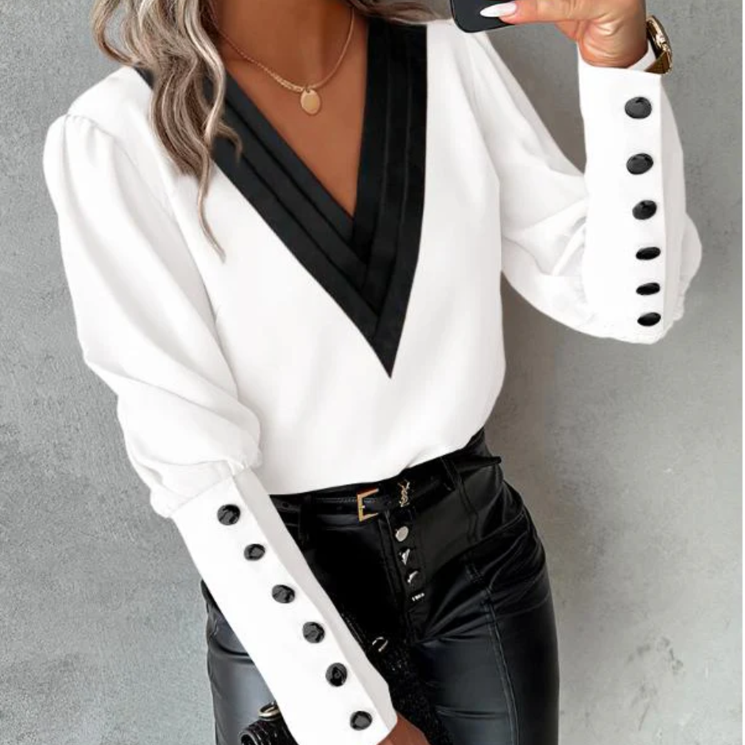 SORAIA - BLUSA ELEGANTE COM DETALHE ITALIANO