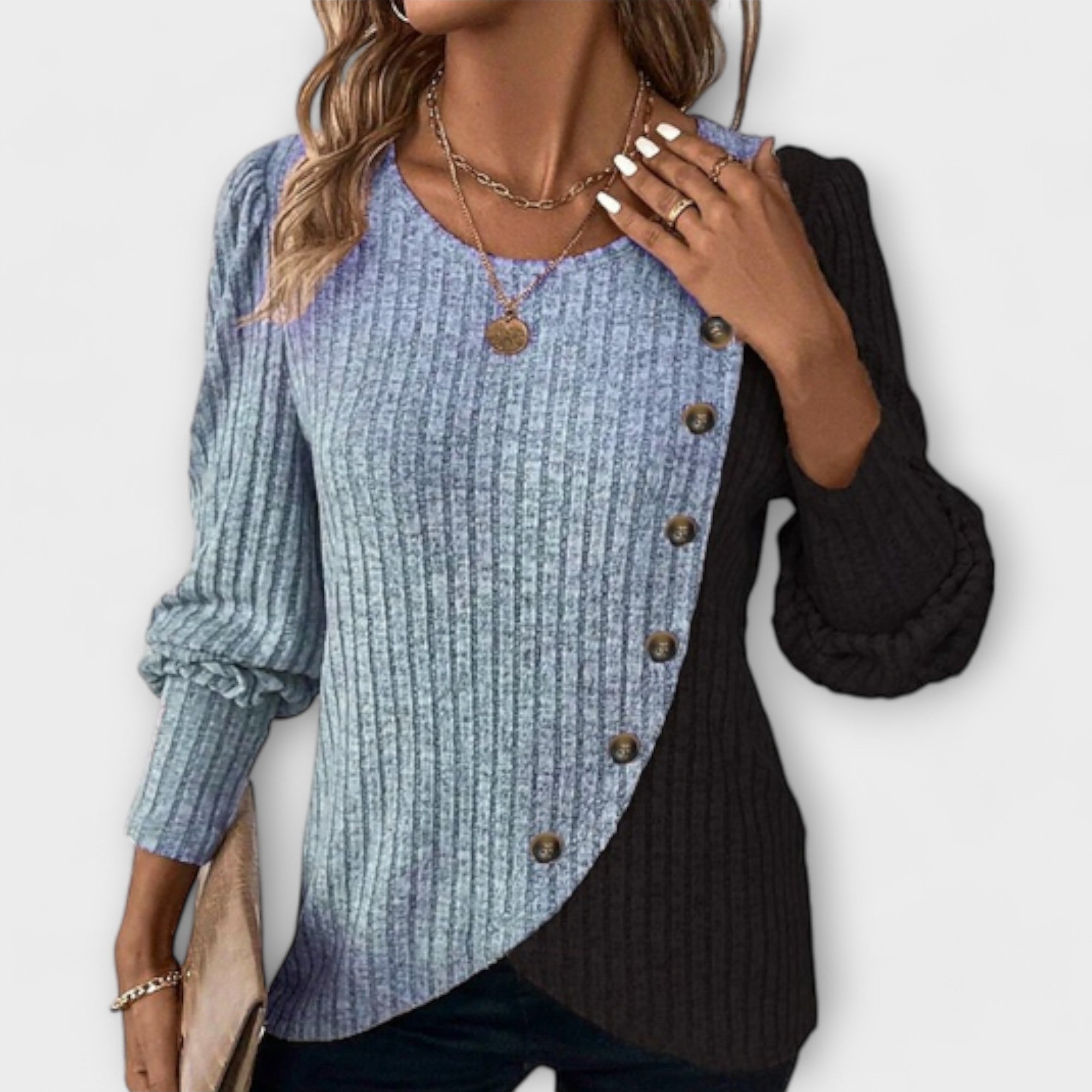 Calista - Camiseta Elegante em Bloco de Cores